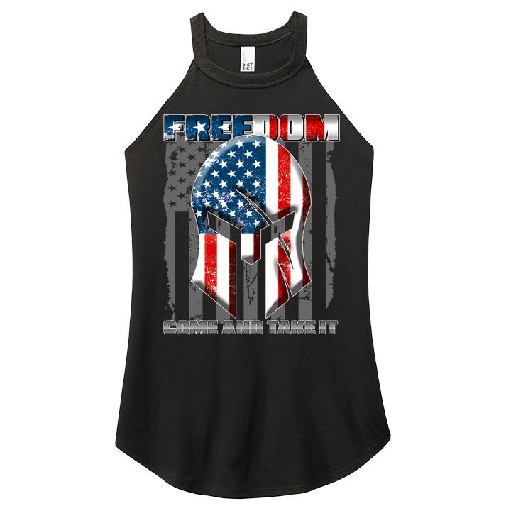Freedom Come And Take It Gladiator US Flag Women's Perfect Tri Rocker Tank
