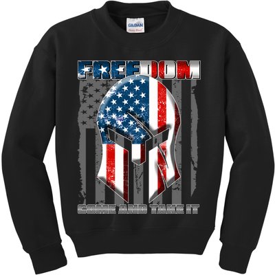 Freedom Come And Take It Gladiator US Flag Kids Sweatshirt