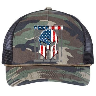 Freedom Come And Take It Gladiator US Flag Retro Rope Trucker Hat Cap