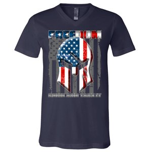 Freedom Come And Take It Gladiator US Flag V-Neck T-Shirt