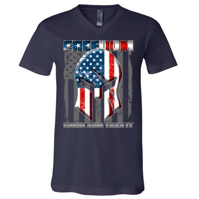 Freedom Come And Take It Gladiator US Flag V-Neck T-Shirt