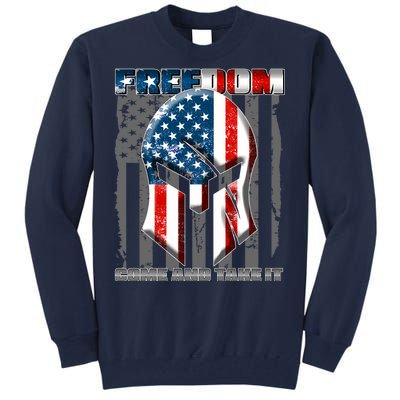 Freedom Come And Take It Gladiator US Flag Tall Sweatshirt