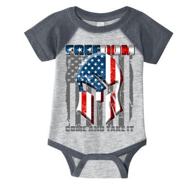 Freedom Come And Take It Gladiator US Flag Infant Baby Jersey Bodysuit