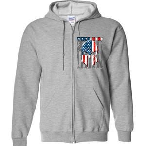 Freedom Come And Take It Gladiator US Flag Full Zip Hoodie