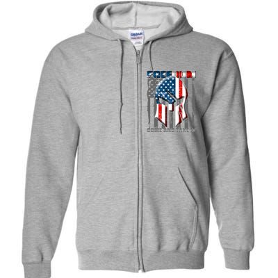 Freedom Come And Take It Gladiator US Flag Full Zip Hoodie