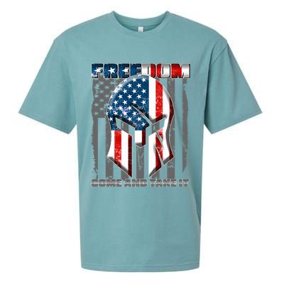 Freedom Come And Take It Gladiator US Flag Sueded Cloud Jersey T-Shirt