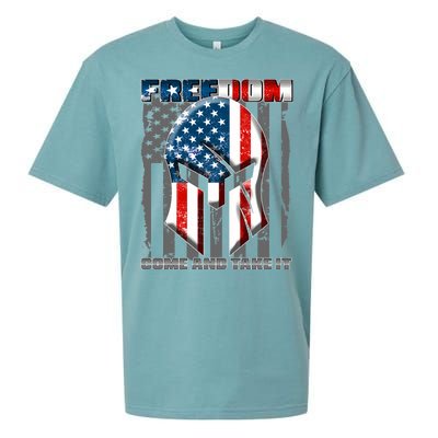 Freedom Come And Take It Gladiator US Flag Sueded Cloud Jersey T-Shirt