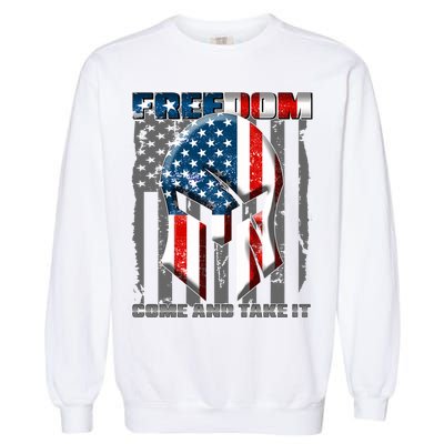 Freedom Come And Take It Gladiator US Flag Garment-Dyed Sweatshirt