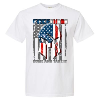 Freedom Come And Take It Gladiator US Flag Garment-Dyed Heavyweight T-Shirt