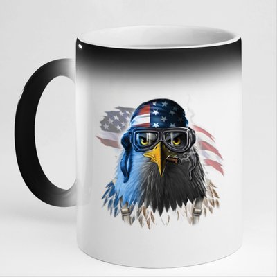 Freedom Fighter Bald American Eagle 11oz Black Color Changing Mug