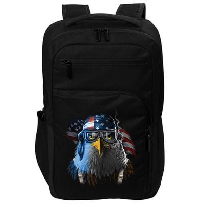 Freedom Fighter Bald American Eagle Impact Tech Backpack