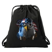 Freedom Fighter Bald American Eagle Drawstring Bag