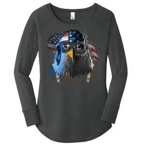 Freedom Fighter Bald American Eagle Women's Perfect Tri Tunic Long Sleeve Shirt