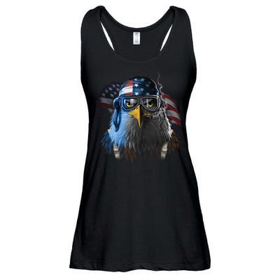 Freedom Fighter Bald American Eagle Ladies Essential Flowy Tank