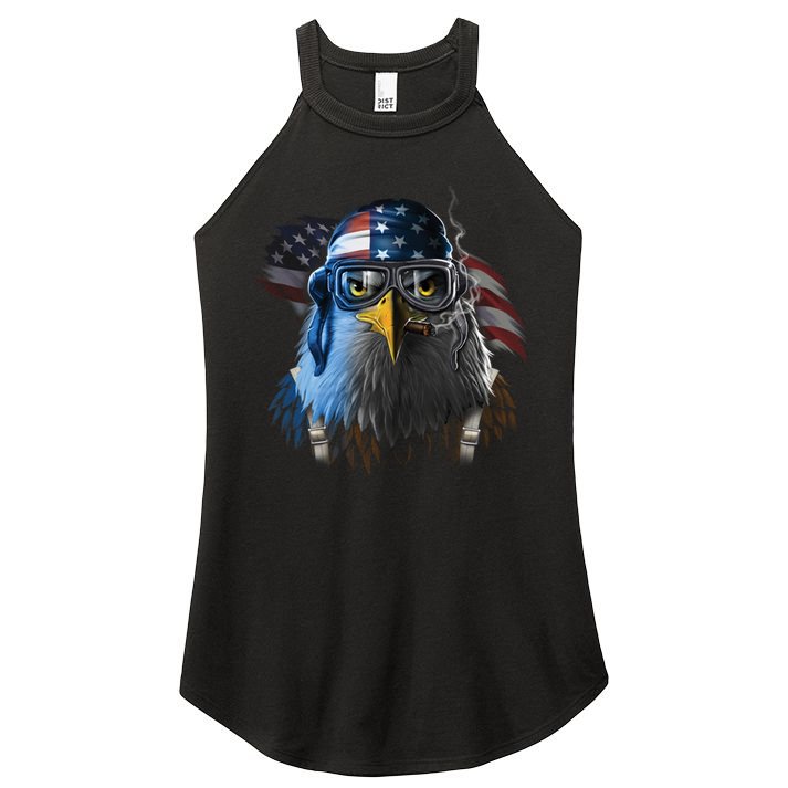 Freedom Fighter Bald American Eagle Women's Perfect Tri Rocker Tank
