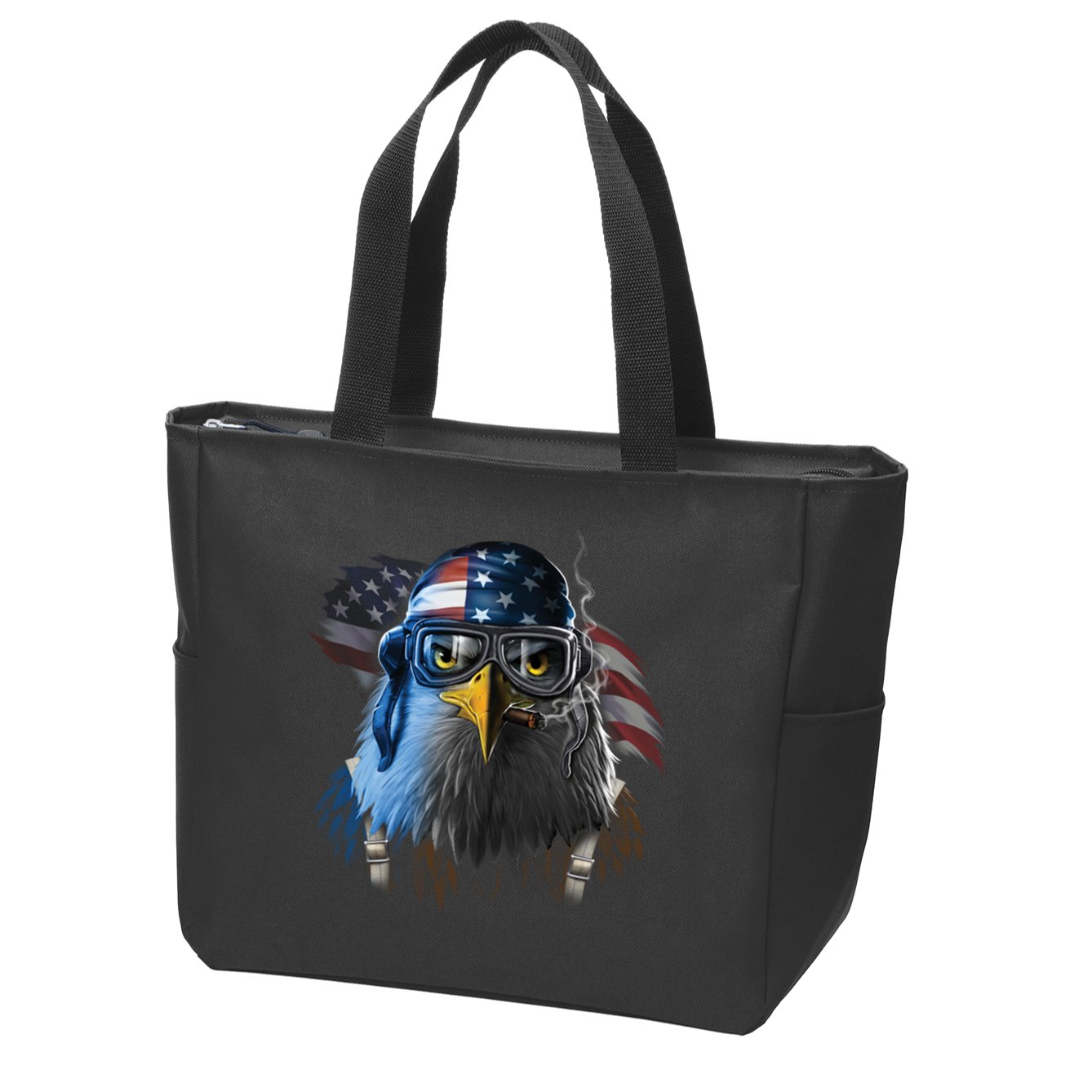 Freedom Fighter Bald American Eagle Zip Tote Bag