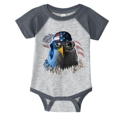 Freedom Fighter Bald American Eagle Infant Baby Jersey Bodysuit