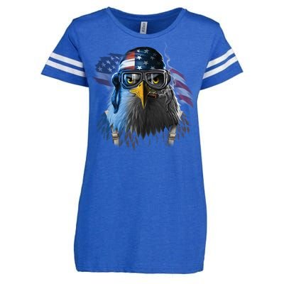 Freedom Fighter Bald American Eagle Enza Ladies Jersey Football T-Shirt