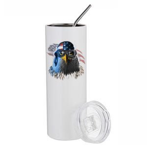 Freedom Fighter Bald American Eagle Stainless Steel Tumbler