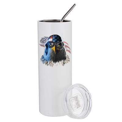 Freedom Fighter Bald American Eagle Stainless Steel Tumbler