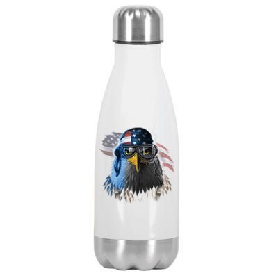 Freedom Fighter Bald American Eagle Stainless Steel Insulated Water Bottle