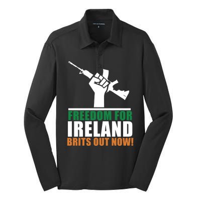 Freedom For Ireland Brits Out Now Silk Touch Performance Long Sleeve Polo