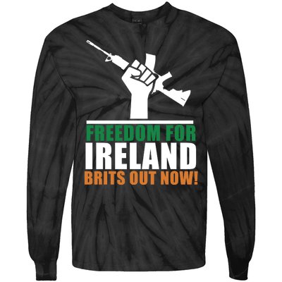 Freedom For Ireland Brits Out Now Tie-Dye Long Sleeve Shirt