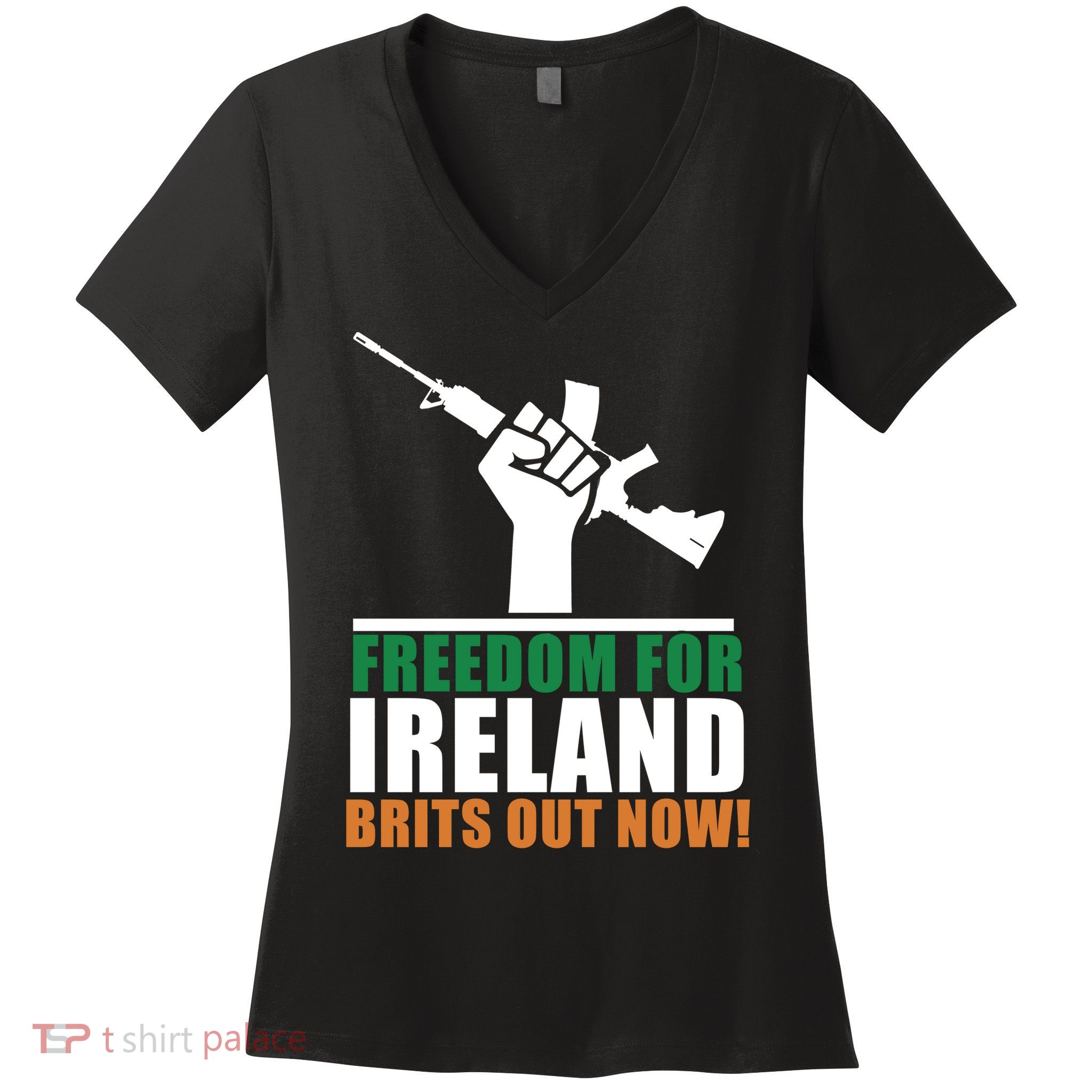 Freedom For Ireland Brits Out Now Women's V-Neck T-Shirt