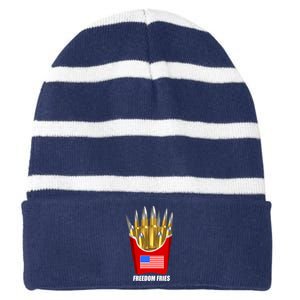 Freedom Fries Striped Beanie with Solid Band