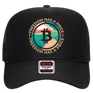 Freedom Has  Price Bitcoin High Crown Mesh Back Trucker Hat