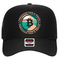 Freedom Has  Price Bitcoin High Crown Mesh Back Trucker Hat