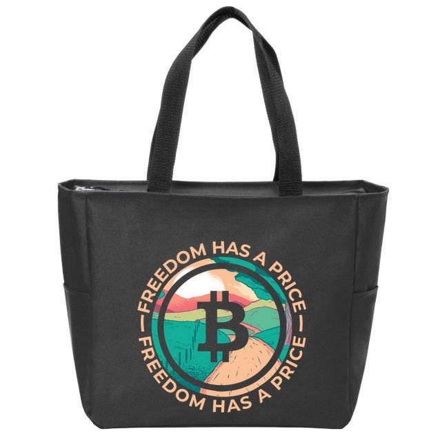 Freedom Has  Price Bitcoin Zip Tote Bag