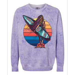 Freedom Is A Lifestyle Surfer Colorblast Crewneck Sweatshirt