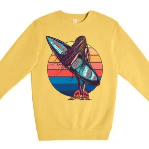 Freedom Is A Lifestyle Surfer Premium Crewneck Sweatshirt