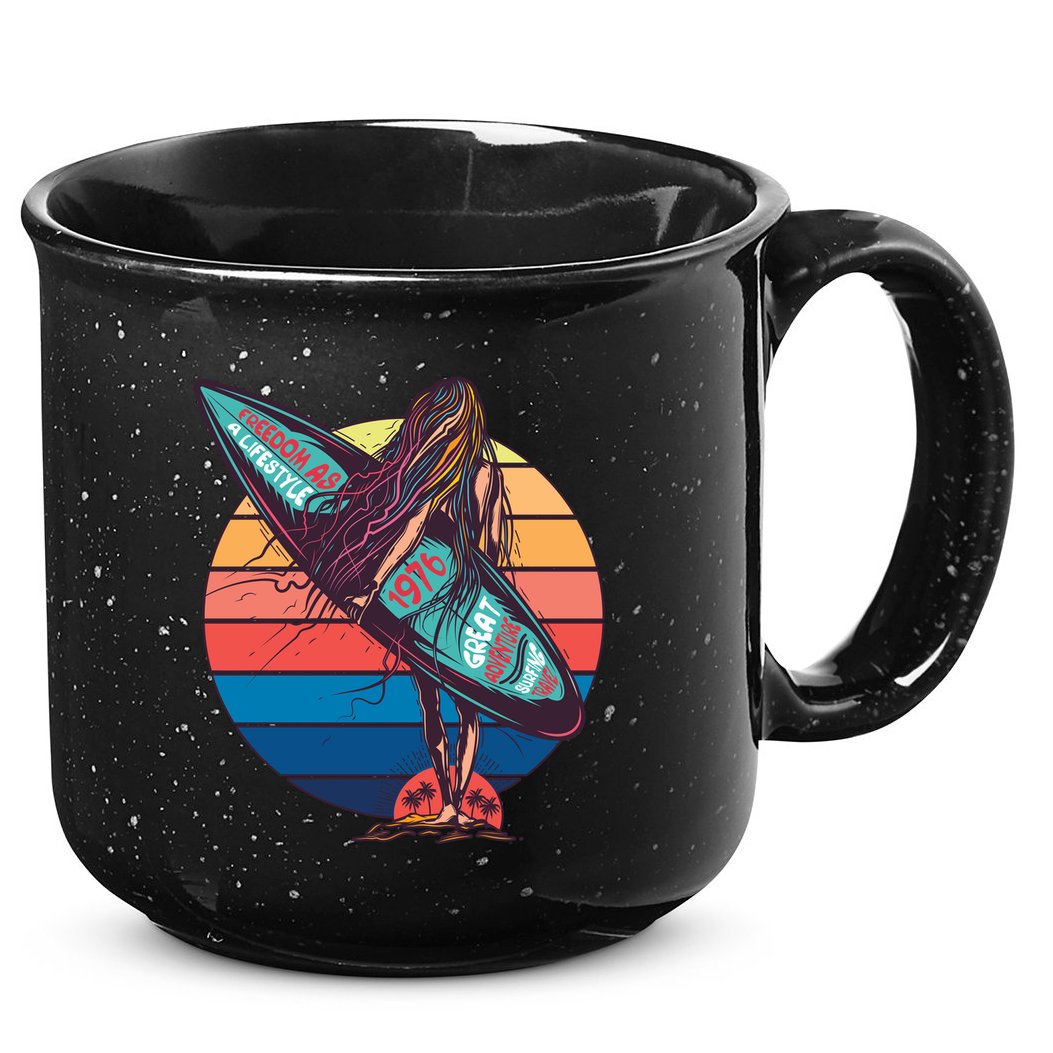 Freedom Is A Lifestyle Surfer 15oz Campfire Ceramic Mug