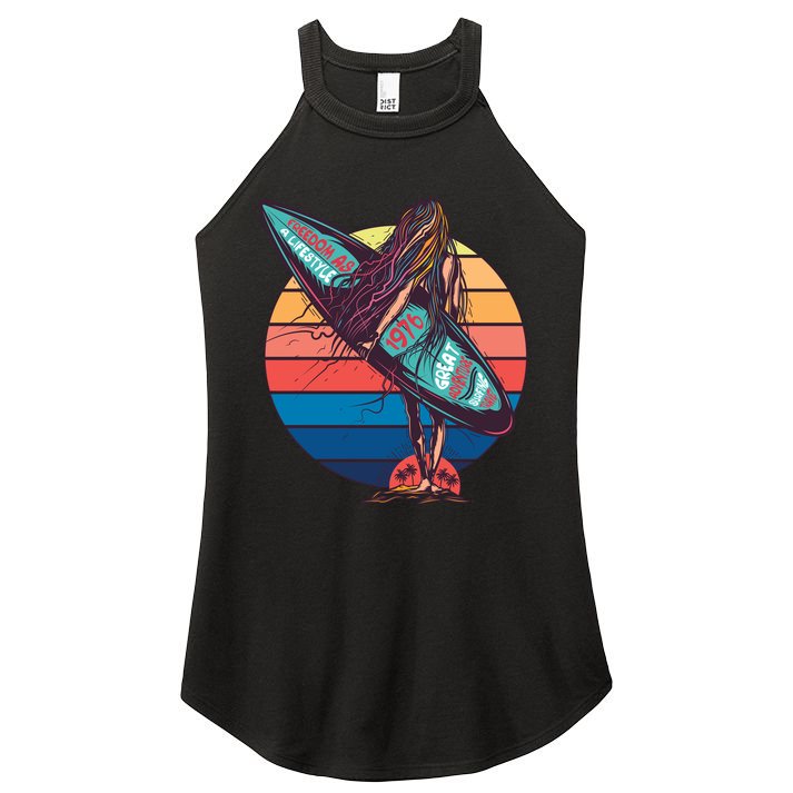 Freedom Is A Lifestyle Surfer Women's Perfect Tri Rocker Tank