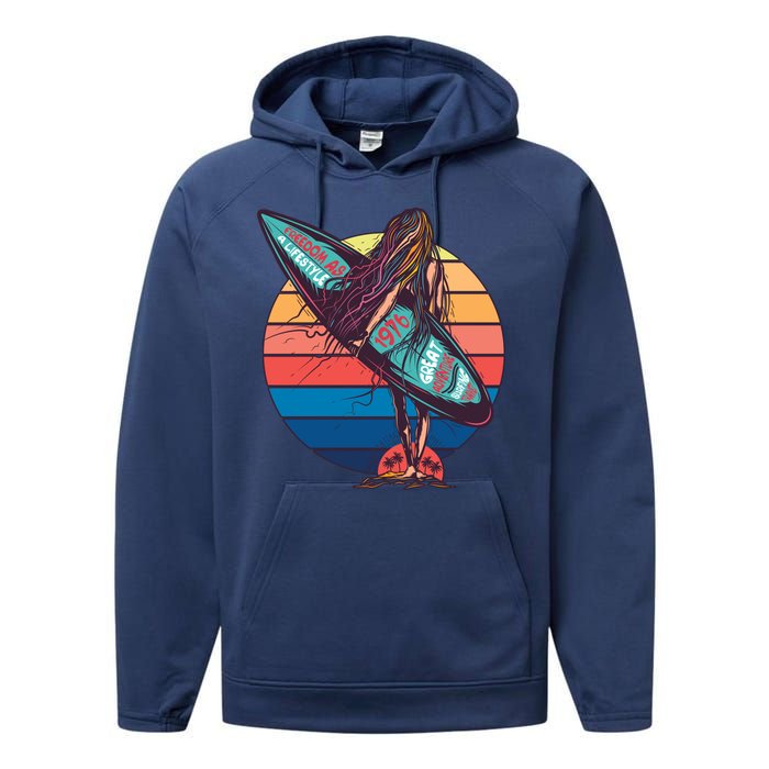 Freedom Is A Lifestyle Surfer Performance Fleece Hoodie