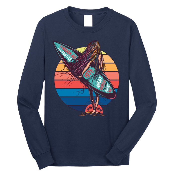 Freedom Is A Lifestyle Surfer Long Sleeve Shirt