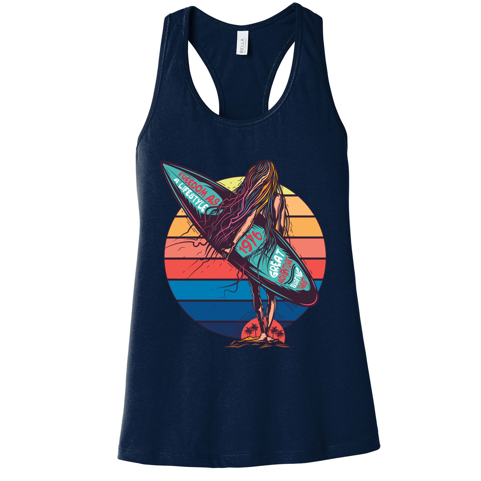 Freedom Is A Lifestyle Surfer Womens Tank Top