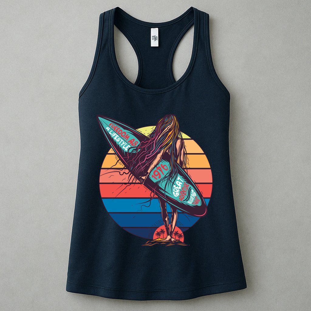 Freedom Is A Lifestyle Surfer Womens Tank Top
