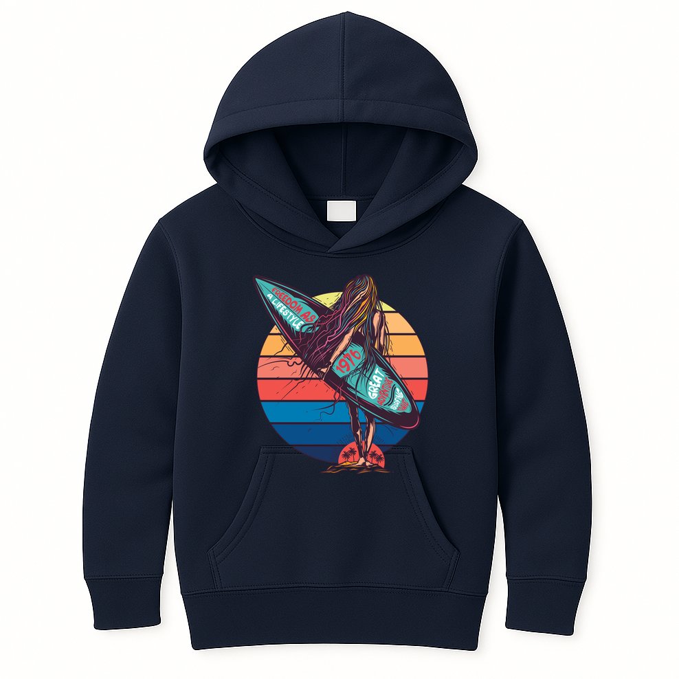 Freedom Is A Lifestyle Surfer Kids Hoodie