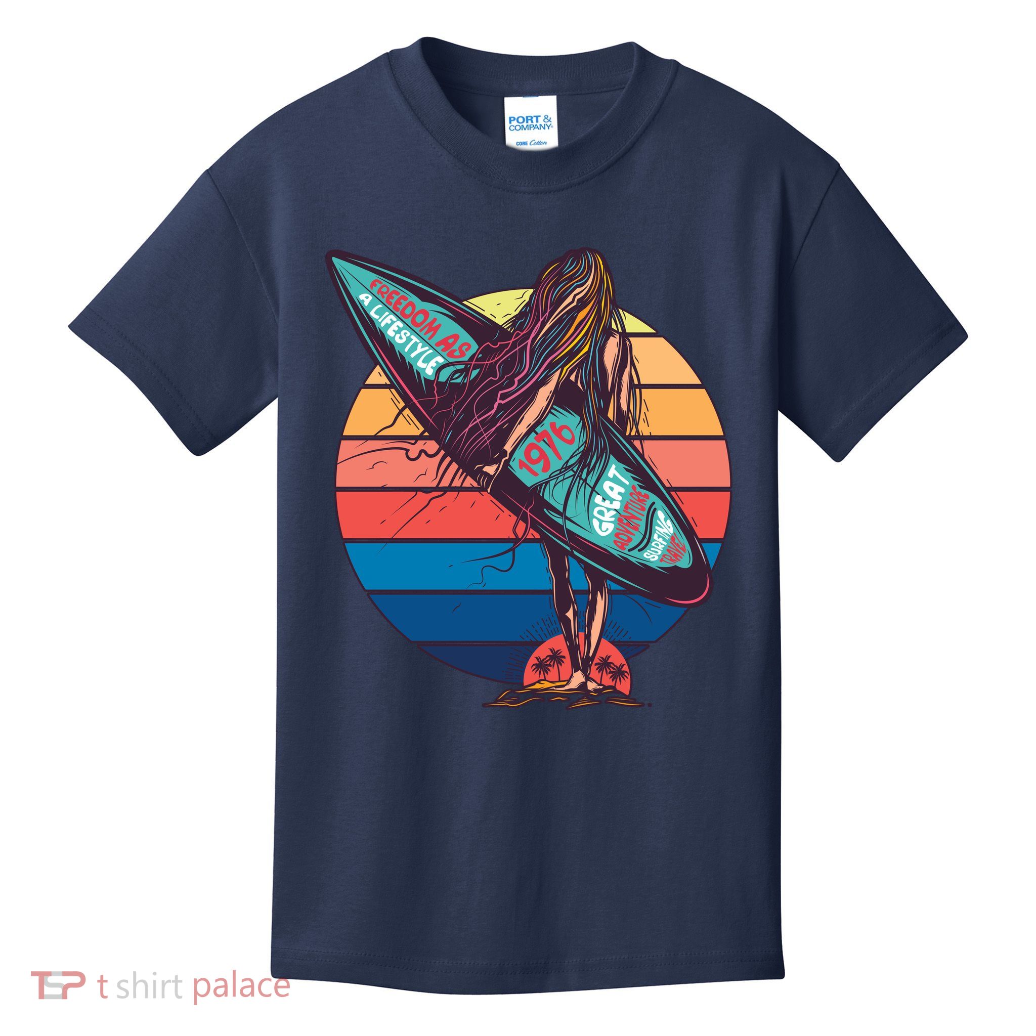 Freedom Is A Lifestyle Surfer Kids T-Shirt
