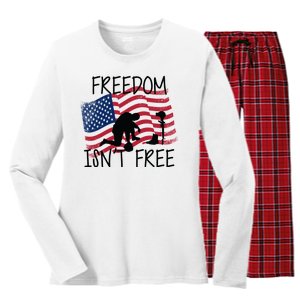 Freedom Isn't Free Women's Long Sleeve Flannel Pajama Set 