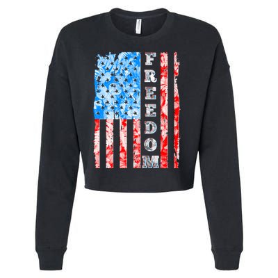 Freedom Nature USA Flag Cropped Pullover Crew