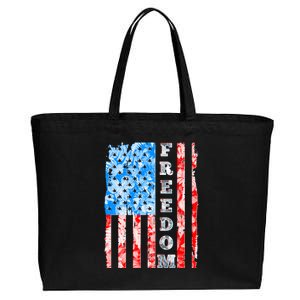 Freedom Nature USA Flag Cotton Canvas Jumbo Tote