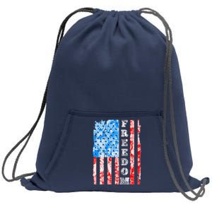 Freedom Nature USA Flag Sweatshirt Cinch Pack Bag