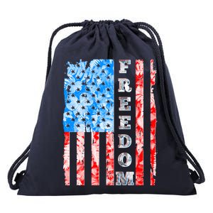 Freedom Nature USA Flag Drawstring Bag