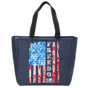 Freedom Nature USA Flag Zip Tote Bag