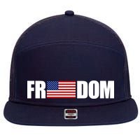 Freedom Simple Logo 7 Panel Mesh Trucker Snapback Hat