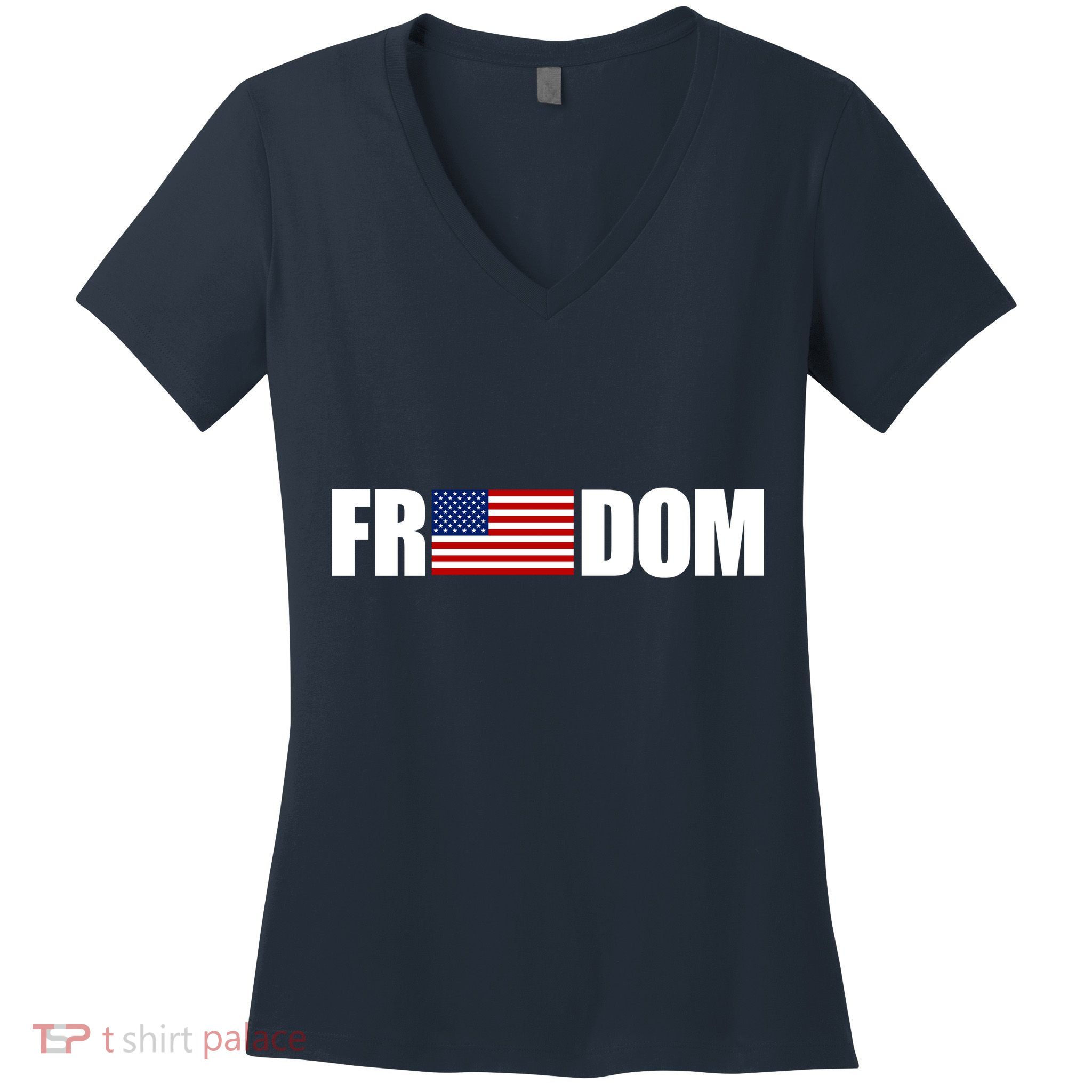 Freedom Simple Logo Women's V-Neck T-Shirt